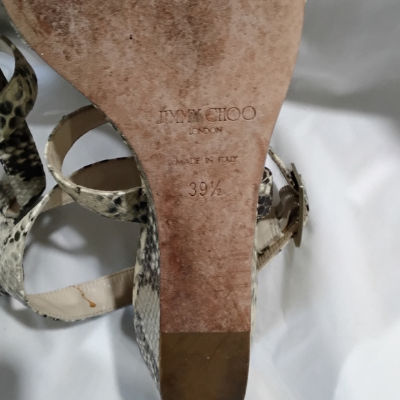 Jimmy Choo Wome's Brown and Cream Sandals with Ankle - Picture 9 of 11